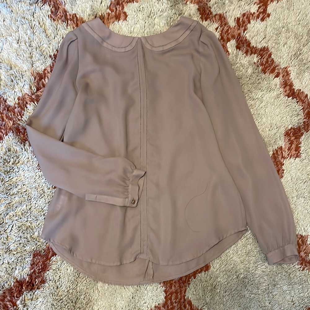 Neutral Peter Pan Collar Blouse